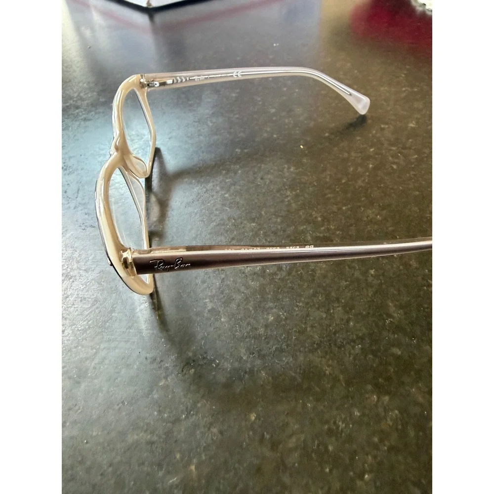 Ray-Ban RB 5255 5778 Eyeglasses Frames Grey Beige 53-16-135 Rectangular Acetate
